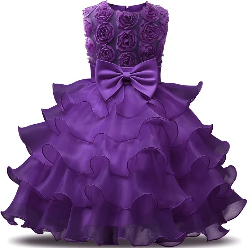 Flower Girl Dress For Wedding Baby Girl  Birthday Outfits Children's Girls First Communion Dresses Girl Kids Party Wear
