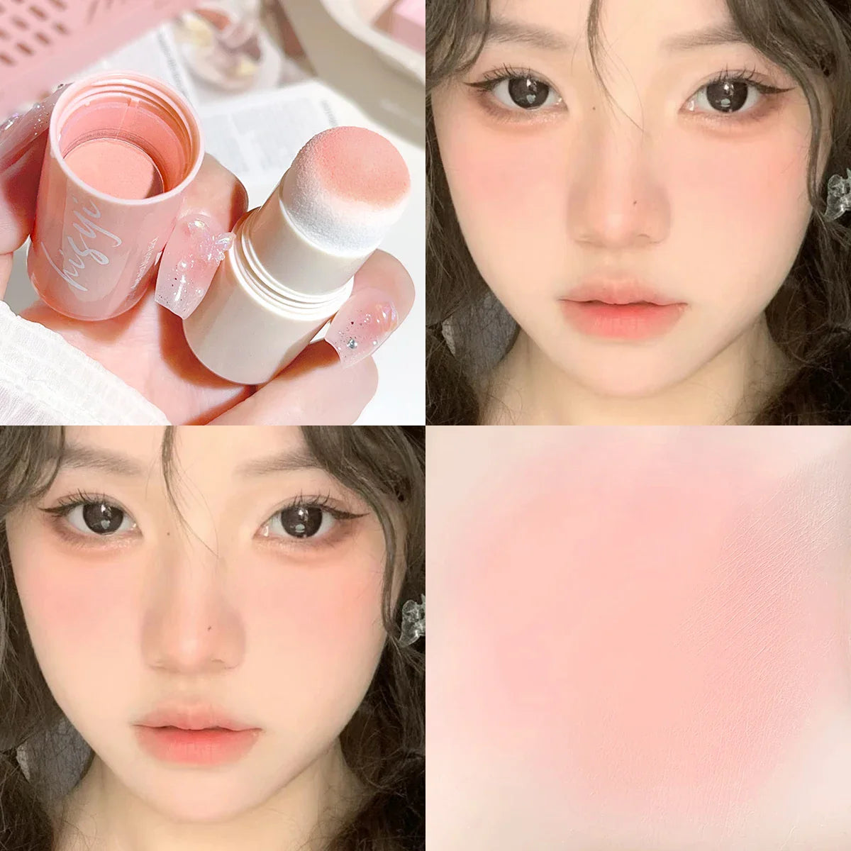 Soft Fog Blush Stick - Energetic and Bouncy, Korean Style, Brightening, Dual-Use for Lips and Cheeks