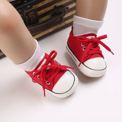Baby Boys Girls Canvas Shoes Non-slip Rubber Sole Comfortable Soft Unisex Baby Basketball Shoes 0-18M
