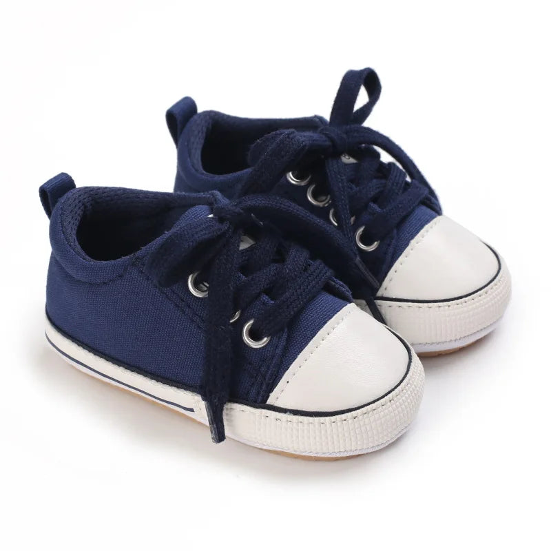 Baby Boys Girls Canvas Shoes Non-slip Rubber Sole Comfortable Soft Unisex Baby Basketball Shoes 0-18M