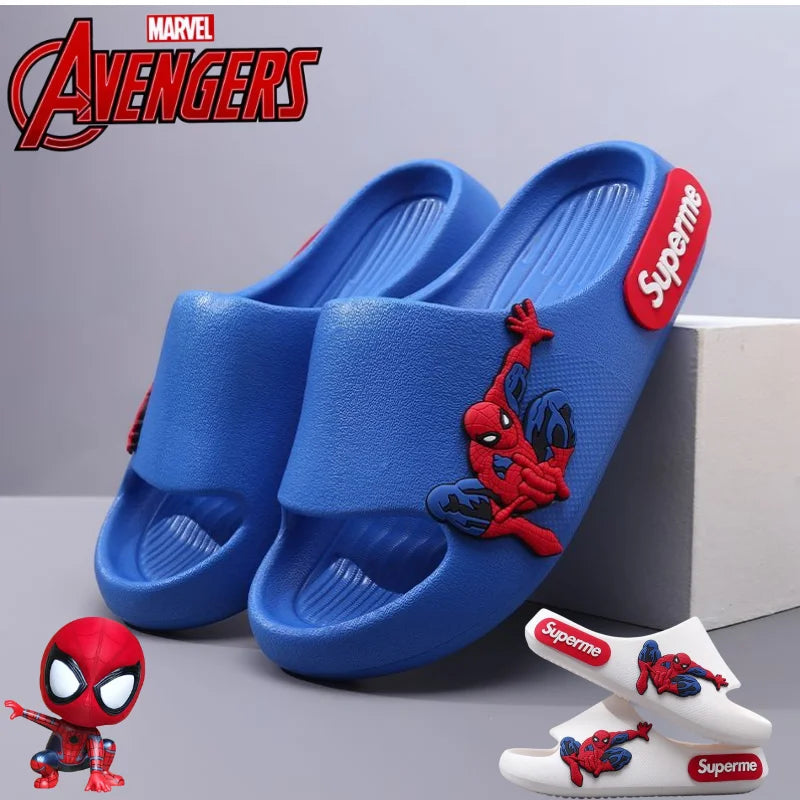 Anime peripheralsMarvel cartoon Spider-Man children's home anti-slip sandals New flip-flop boys soft-soled beach sandals EVA
