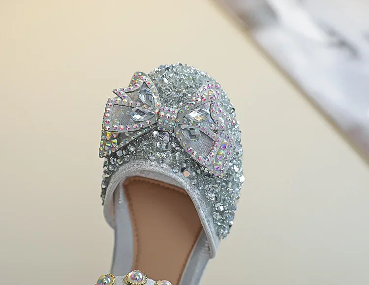 New Children Princess Shoes for Girls Bowtie Glitter Children Baby Dance Shoes Bling Bling Party Casual Toddler Girl Sandals