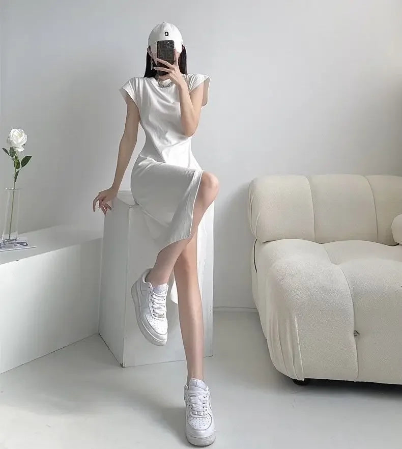White Dresses for Women  Woman Dress Clothes Midi X New in Chic and Elegant Pretty Cheap Casual Y2k Outfits Harajuku Cotton