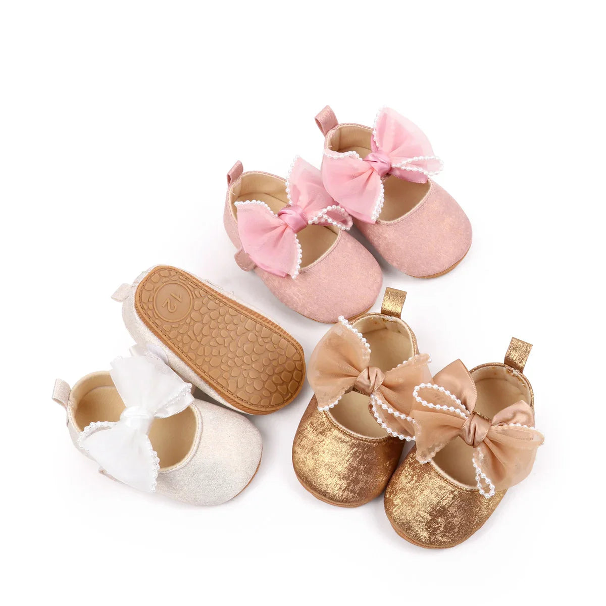Baby Shoes Girl Baby Cute Bow PU Princess Shoes Soft Cloth Sole Comfortable Walking Shoes Spring and Autumn Sweet Design