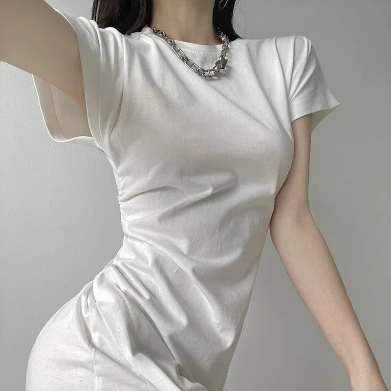 White Dresses for Women  Woman Dress Clothes Midi X New in Chic and Elegant Pretty Cheap Casual Y2k Outfits Harajuku Cotton