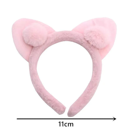 Hair Band Female Wash Face Cat Ears Headband Net Red Simple Cute Girl Heart Wide-brimmed Plush Hair Band Hairpin Head Jewelry