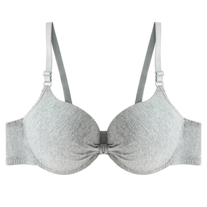Women's Sexy Cotton Gathered Bra Deep V Underwire Ladied  Brassiere Push Up Lingerie Solid Bras Backless Intimate Underwear (Available)