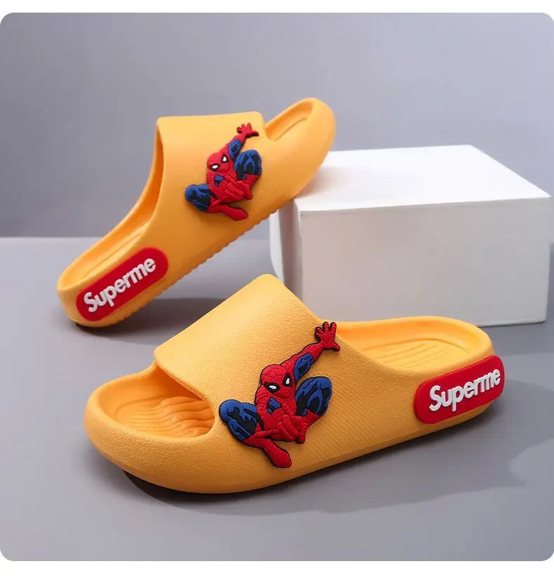 Anime peripheralsMarvel cartoon Spider-Man children's home anti-slip sandals New flip-flop boys soft-soled beach sandals EVA