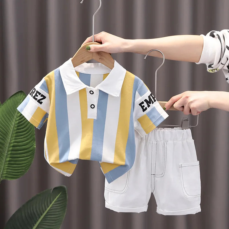Summer Fashion Baby Boy Clothes Sets T-shirt  Toddler Casual Clothing Suits Children Kids Boys Outfits Suit