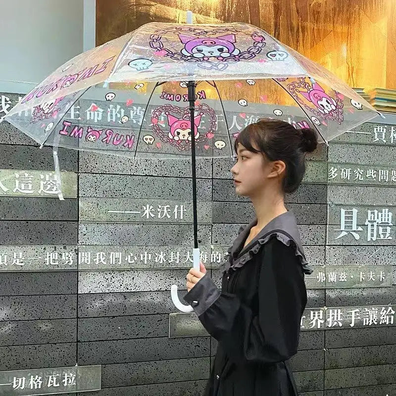 Sanrio Kuromi Folding Umbrella Cinnamoroll Printed Windproof Kawaii Mini Storage Girl Gift Rainy Outing Portable Lightweight Y2K