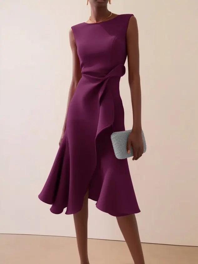 Elegant Women's Evening Dress Autumn Winter Temperament Fashionable Clothing Sleeveless High Waist Personalized Long Dresses