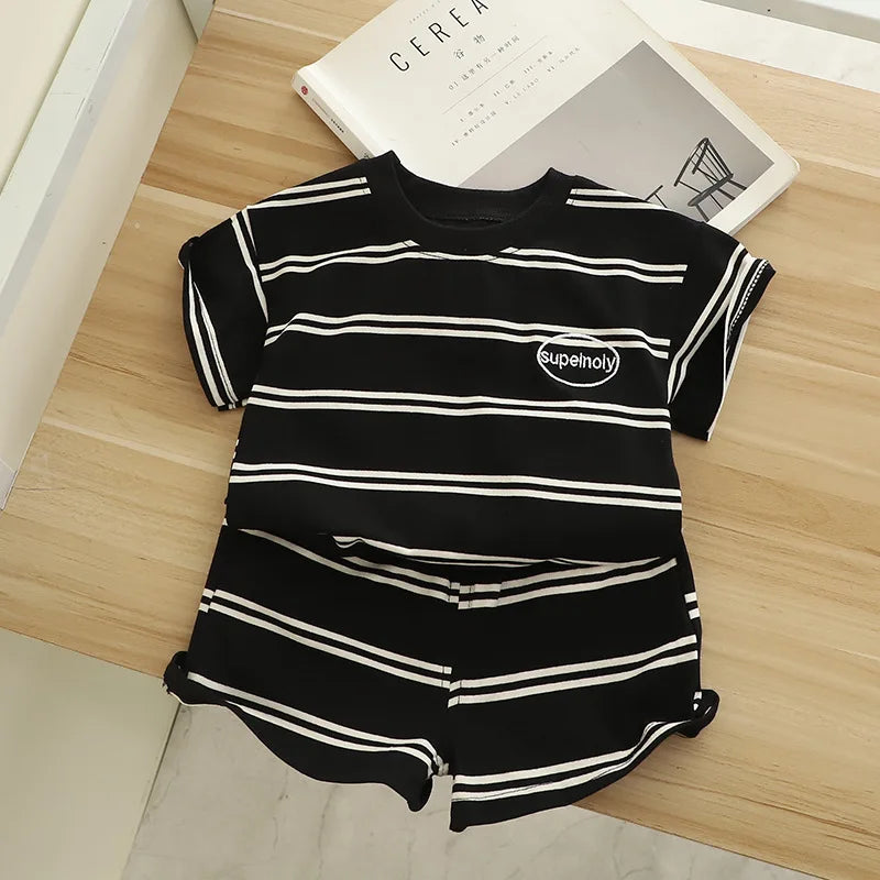 Summer Fashion Baby Boy Clothes Sets T-shirt  Toddler Casual Clothing Suits Children Kids Boys Outfits Suit