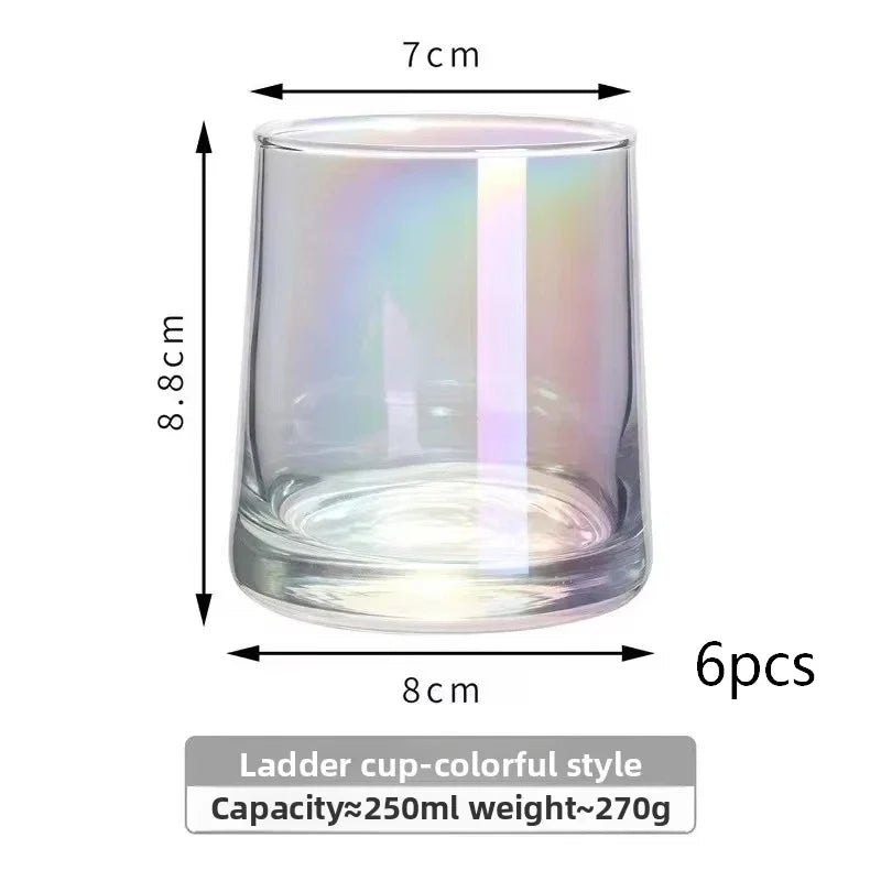 INS-style glass cups,colored trapezoidal couple's household whiskey glasses, bar and hotel mouthwash cups, beer mugs, water cups