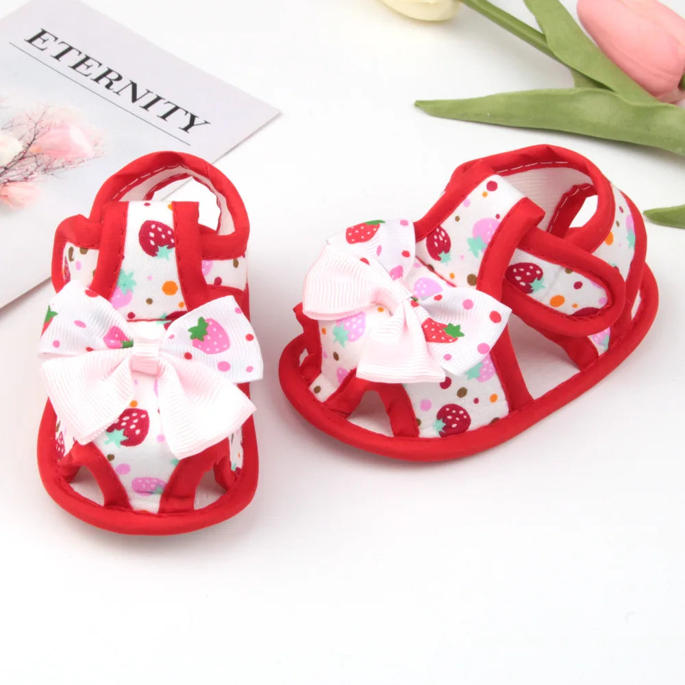 Newborn Infant Baby Girl Princess Bowknot Sandal Sneakers Toddler Soft Crib Walkers Casual Shoes