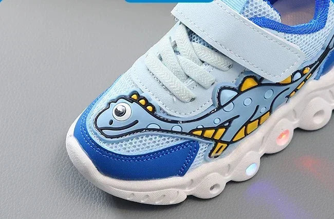 Children Cute Cartoon Boys Casual Sneaker for Children Shoes Girl Mesh Breathable Lighting Shoes Baby Illuminated Shoe