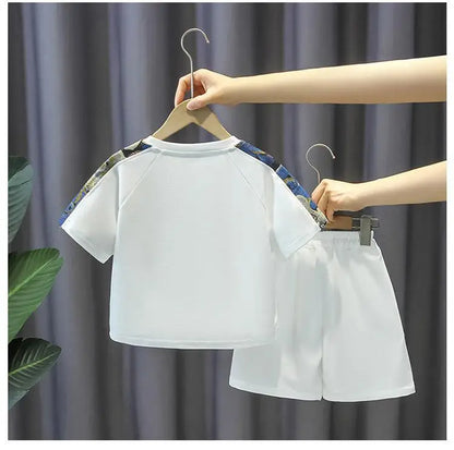 Summer Baby Boy Clothes Set Children Girls Fashion Bear Printed T-shirts and Shorts 2pcs Suit Kid Casual Top Bottom Outfiots