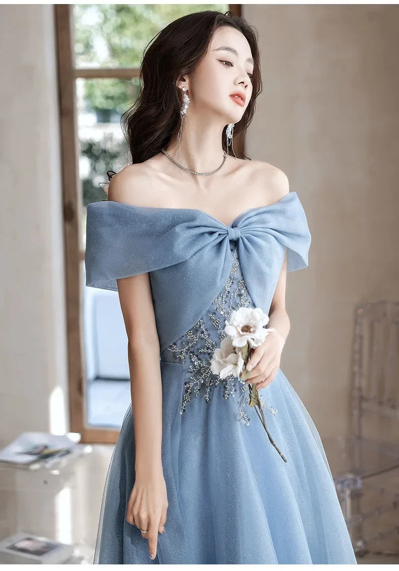 Birthday Party Evening Dresses Women Spring Summer New Slim Banquet Student Graduation Performance Dress Art Test Host Dress