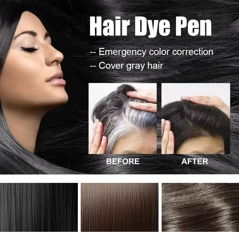 White Hair Covering Pen, Hair Root Touch Up Stick, Gray Hair Concealer, Water-Resistant Quick-Dry, Hair Color Makeup Lasting