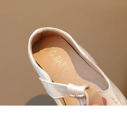 Fashion Girls' Shoes  Autumn New Kids Formal Pointed Leather Shoes Simple Versatile Girls' Rhinestone Casual Shoes Zapatos