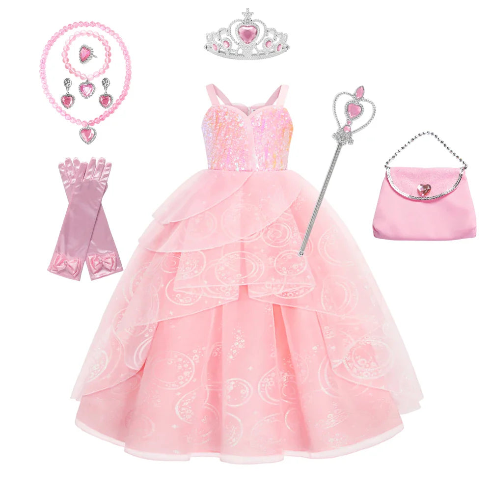 Girl Princess Dress Carnival Party Princess Dress Birthday Party Dress Children's Pink Cute Dress Girl's Party Dress
