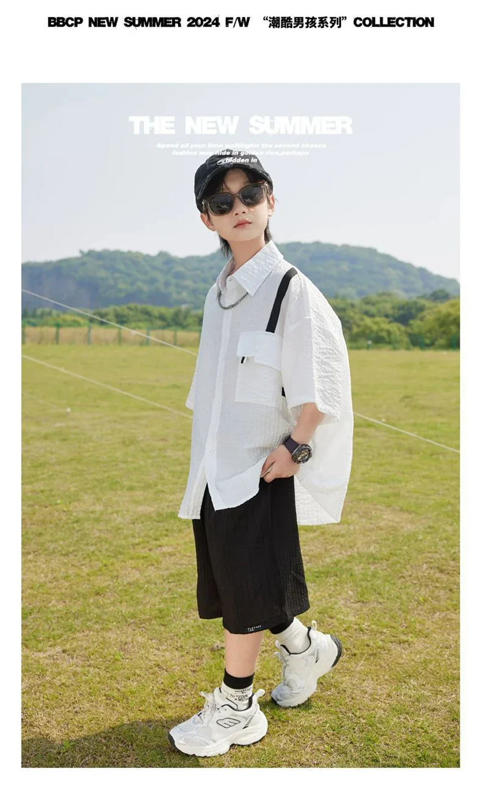New Children Summer Thin Short Sleeved Shirt Shorts Two Piece Set Children Stylish Clothing Trend