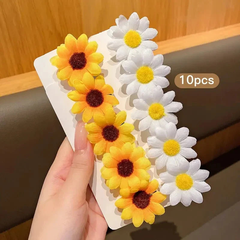 Girl Hair Clips Daisy and Sunflower Designs Mixed Color Polyester Flower  Daily Casual Wear Hairpin