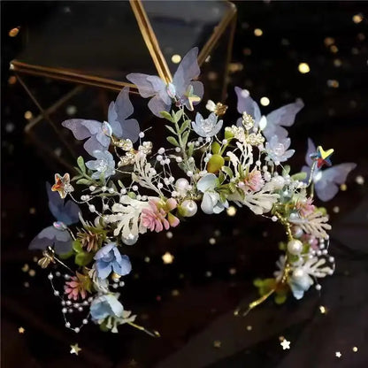 Elegant Girls Headband Lmitated Pearl Hair Headdress Baby Girls Flower Wreath Bride Garland Head Hoop Wedding Headbands Hair