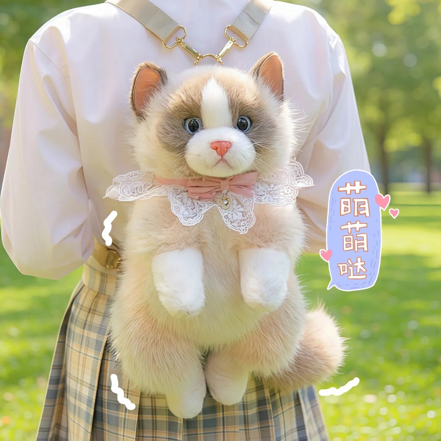 Simulated Puppet Cat Backpack Doll Cute Cat Backpack Plush Toy Daughter Birthday Gift