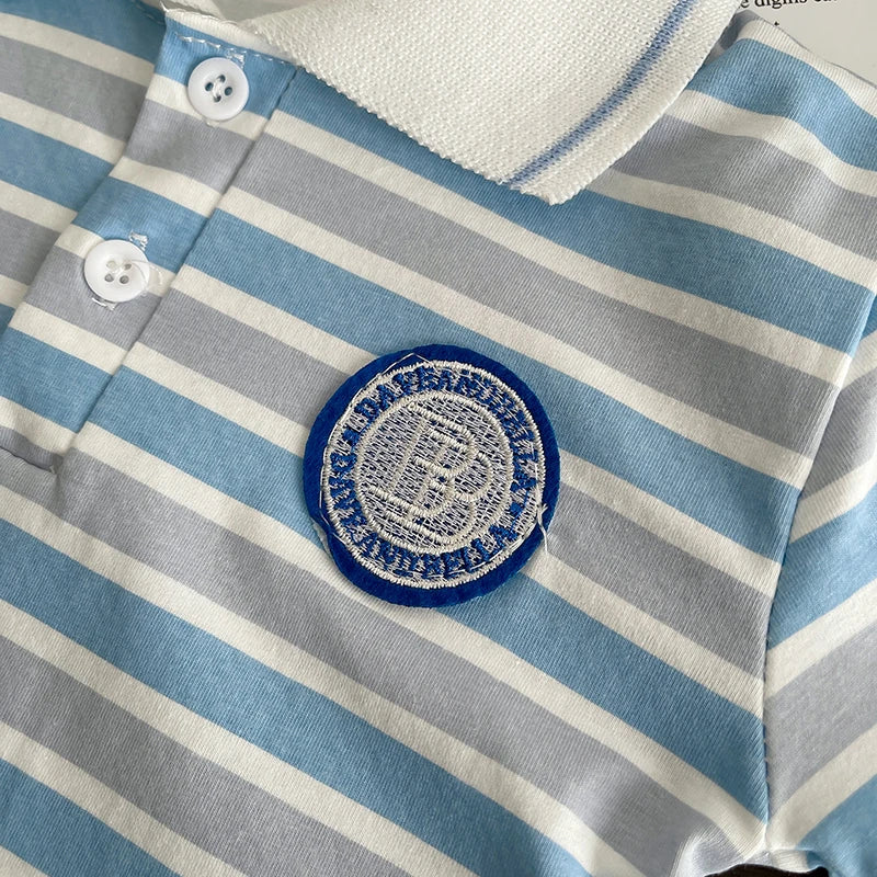 Summer Children Suits Boys Girls Short-sleeved Striped T-shirt +Shorts 2pcs/Set Babies Fashion Tracksuits Kids Casual Outfits