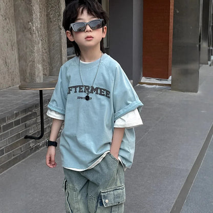 Spring Summer New Children's  Short Sleeve T-shirt