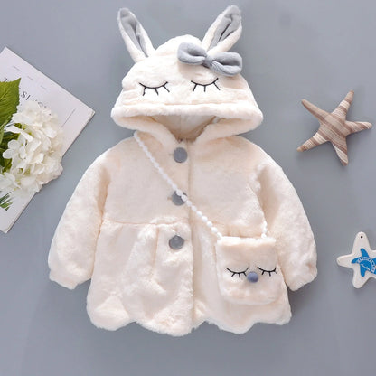 New Winter Coat Baby Girl Cold Protection Cute Hooded Coat With Free Bag For Kids (Available) (Copy)