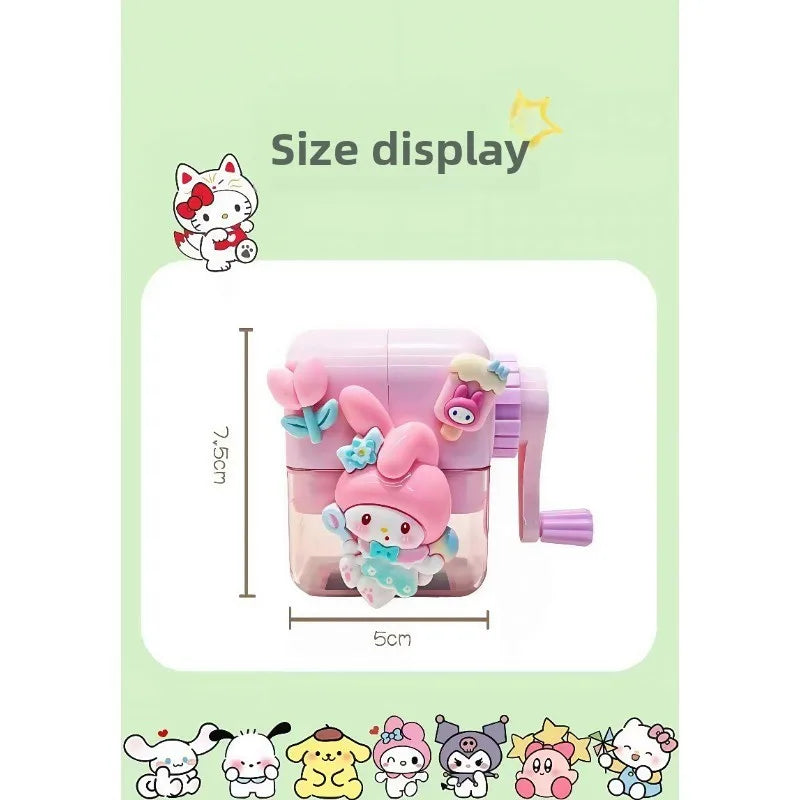 Kuromi cartoon pencil sharpener, children's hand-crank pencil sharpener, cute cartoon pencil sharpener, student stationery gift