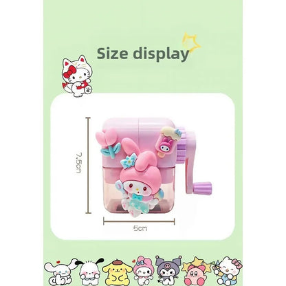 Kuromi cartoon pencil sharpener, children's hand-crank pencil sharpener, cute cartoon pencil sharpener, student stationery gift