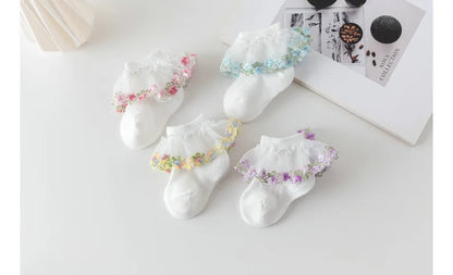 New Children's Socks With Lace Princess Girls Frilly Sock Soft Infant Baby Socken White Socks For Kids 0-10Years High Quality