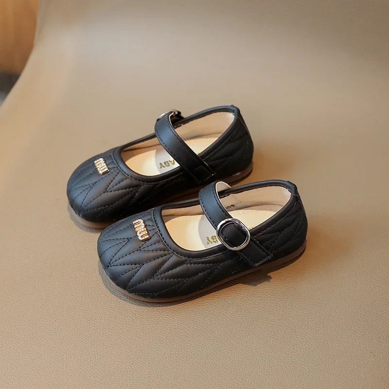 Spring Autumn New Single Shoes Shallow Mouth Bean Shoes Women's Baby Soft Women's Children's Leather Shoes
