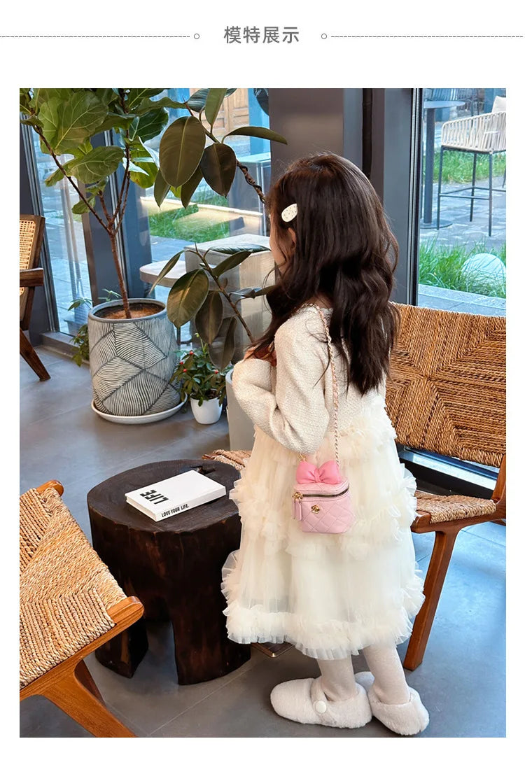 Children Bag New Girl Crossbody Bags Fashion Chain Bags Bow Shoulder Bags Versatile Girl Bag Sweet Princess Bag mochila infantil