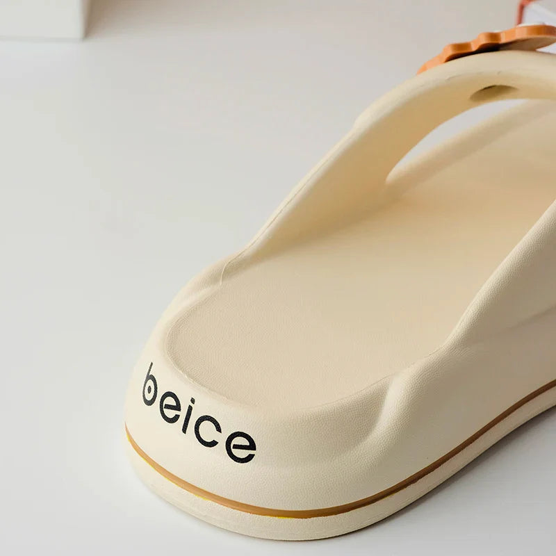 Solid Color Non-slip Leisure Couple Slippers Women Summer Beach Slippers Outdoor Women Flip Flops Breathable Beach sandals women