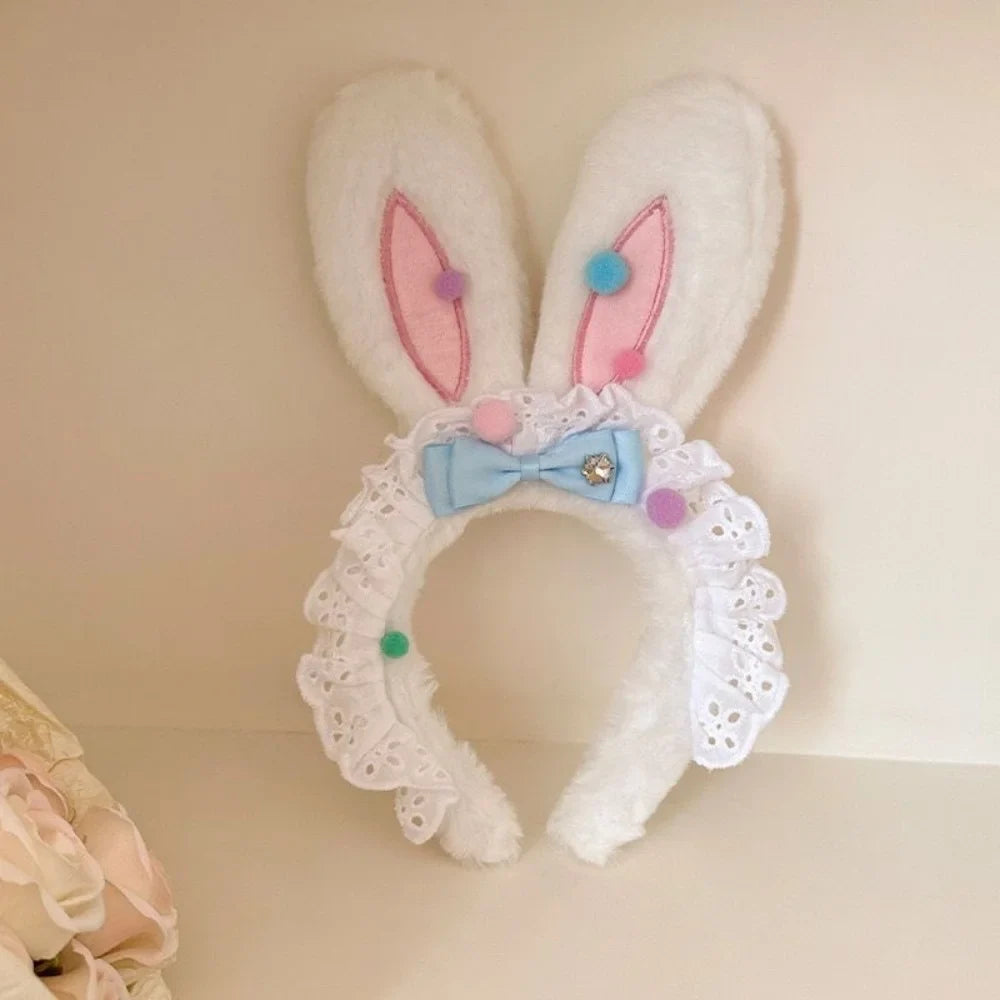 Easter Headband Cartoon-Inspired Party Props Hairband Lolita Cosplay Headwear Playful Rabbit Ear Headband For Themed Parties