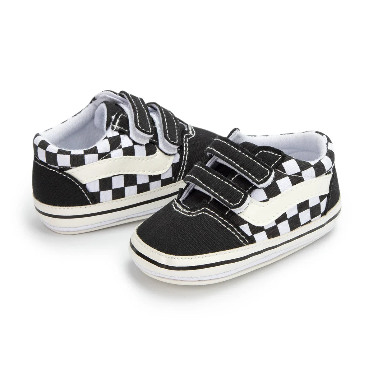 Baby Boy Girl Shoes Canvas Sneakers Non-slip Rubber Sole Plaid Streaks First Walkers Infant Baby Unisex Casual Shoes