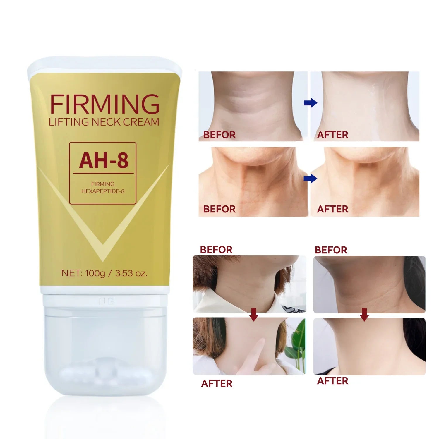 Firming Lifting Neck Cream for Crepey Skin Comfort Roller Neck Cream Deeply Moisturizing Tightening Lotion Skin Care