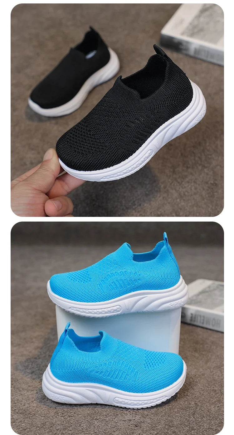 Lightweight Boys Girls Casual Shoes Breathable Slip on Kids Casual Sneakers Anti-slip Toddler Flats Outdoor Walking Shoes