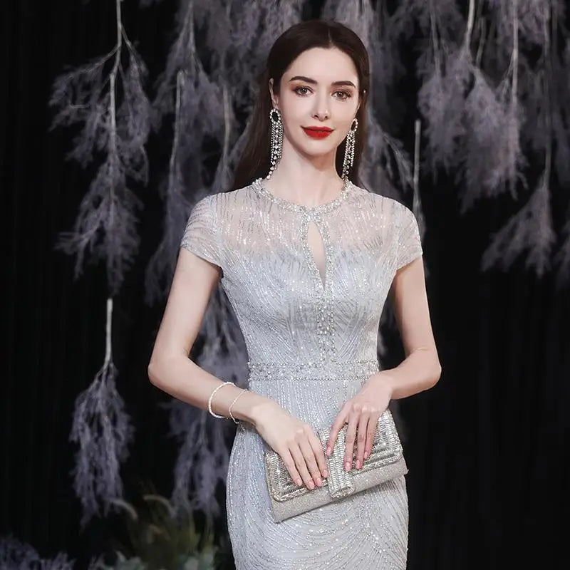 New Elegant Evening Wedding Party Formal Dress Festa Mermaid Ball Gown For Hosts At Banquets And Annual Meetings Gala Gowns