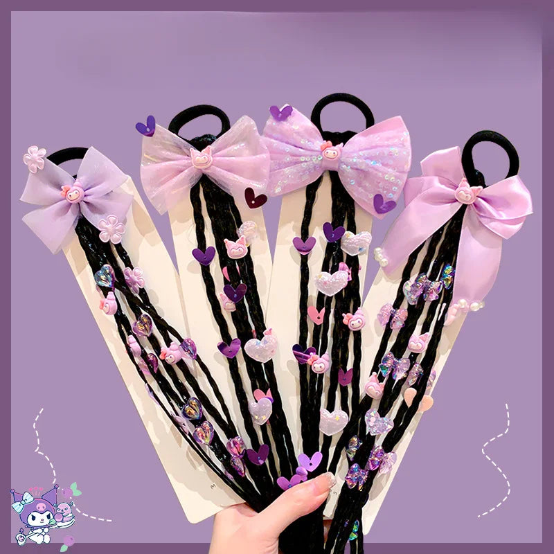 Children's baby cute braid hair tie high ponytail headband hair accessory kawaii gift new style