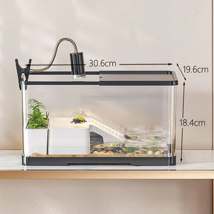 Reptile Tank with Cover Habitat for Turtle Frog Bearded Dragon Small Pets 20 Gallon Glass Terrarium with Ventilation