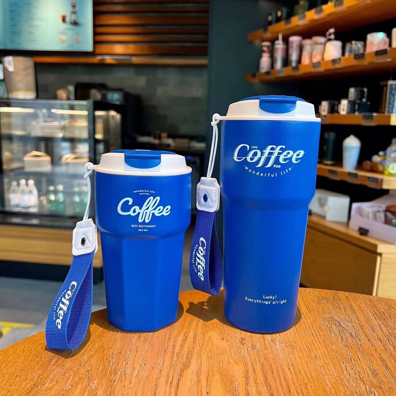 Portable Double Stainless Steel Coffee Mug Leak-Proof Thermos Travel Thermal Vacuum Flask Car Insulated Water Bottle 420ml/620ml