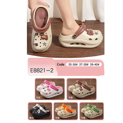 New summer thick bottom high elastic waterproof EVA clogs shoes comfortable sandals non-slip half slippers beach shoes