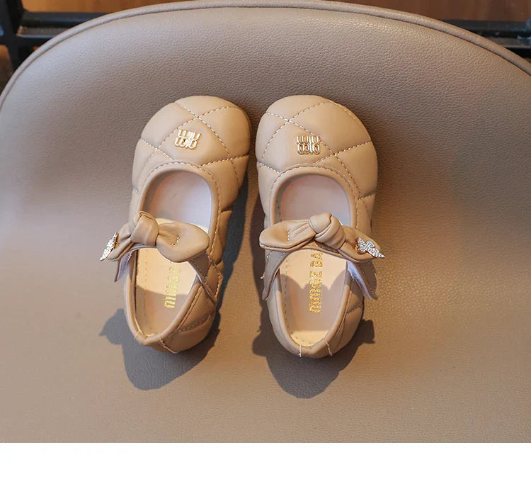 Toddler Little Girl Mary Jane Dress Shoes Ballet Flats for Kids Girl Party School Shoes Bowknot Princess Shoes 21-30