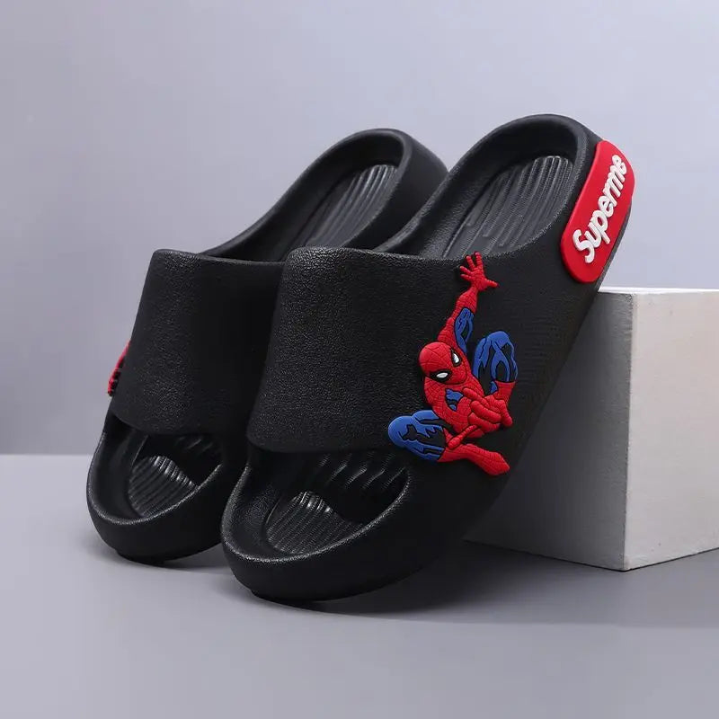 Anime peripheralsMarvel cartoon Spider-Man children's home anti-slip sandals New flip-flop boys soft-soled beach sandals EVA