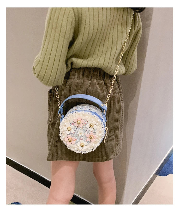Women Bag Lady Little Girls Toddler Princess Lovely Bag Kids Baby Messenger Shoulder Crossbody Flower Bag