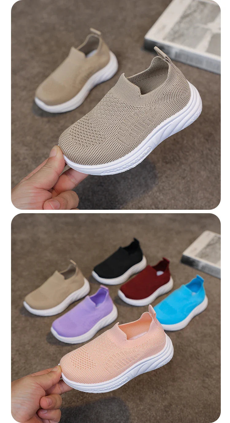 Lightweight Boys Girls Casual Shoes Breathable Slip on Kids Casual Sneakers Anti-slip Toddler Flats Outdoor Walking Shoes